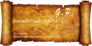 Germányi Pál névjegykártya